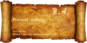 Morvai Adony névjegykártya